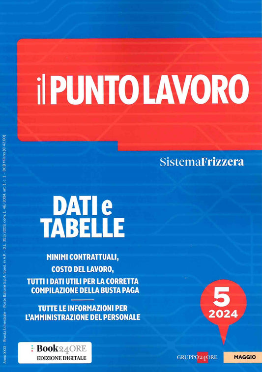 Punto lavoro 5 dati e tabelle 2024 -