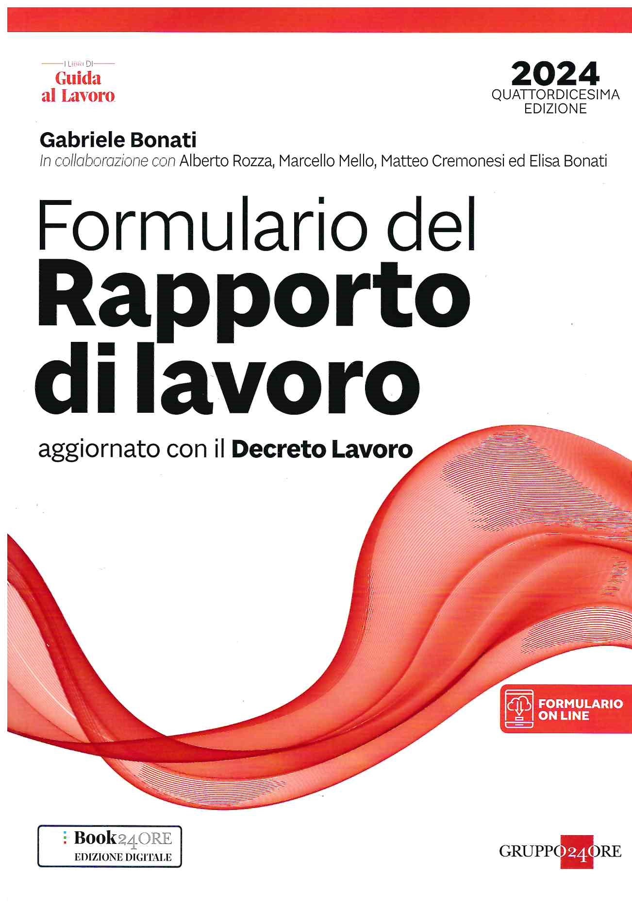 Formulario rapporto lavoro 2024 14ed. - Bonati