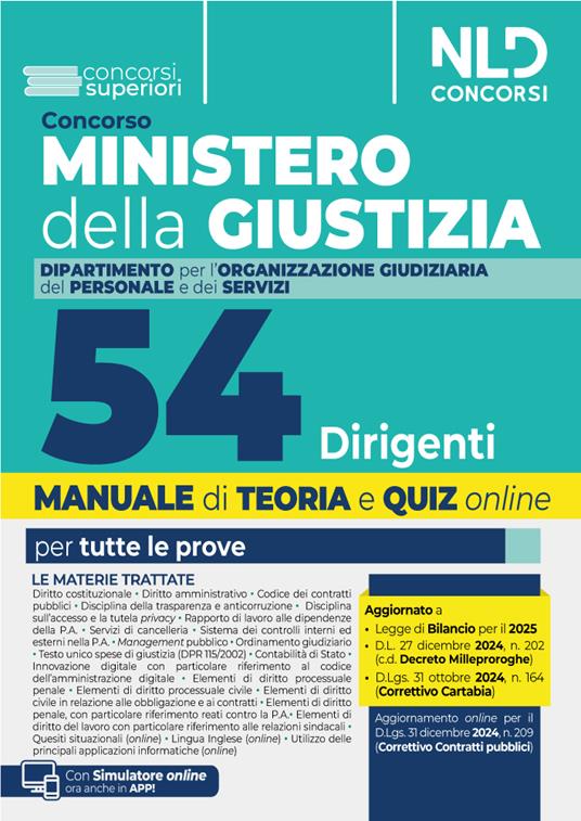 Concorso 54 Dirigenti Ministero della Giustizia 2025