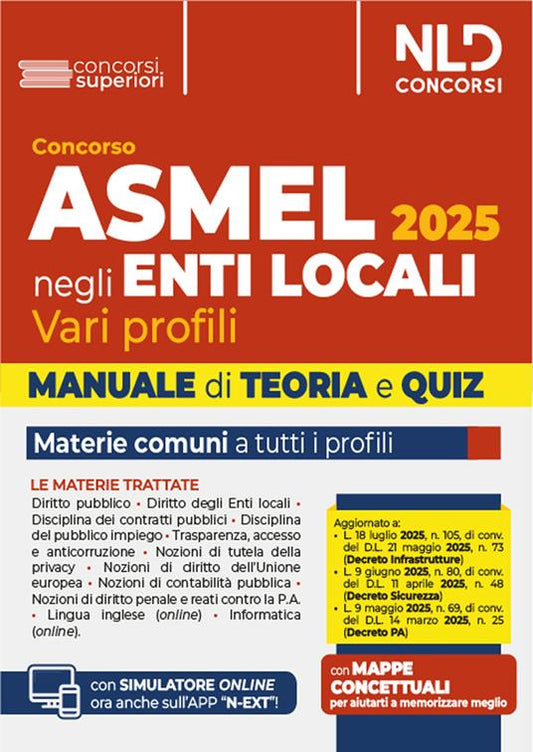Manuale Concorso Asmel 2025. Teoria e quiz. Nuova ediz. Con simulatore online