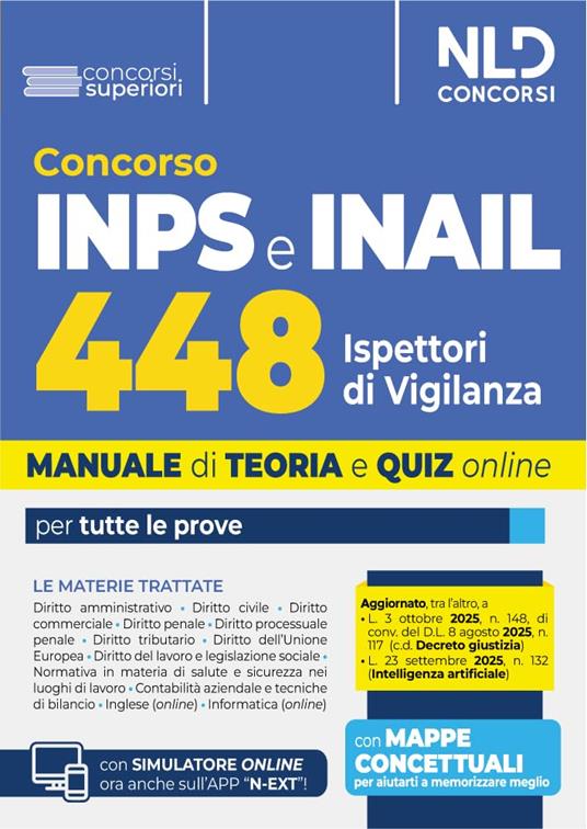 Concorso 448 Ispettori di Vigilanza INPS-INAIL. Manuale per la preparazione a tutte le prove di concorso. Con espansione online