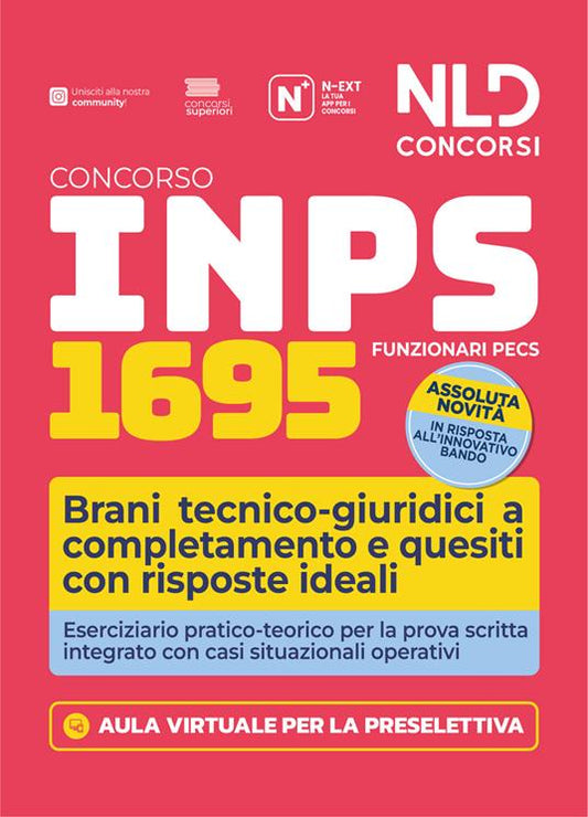 Concorso INPS 2026. 1695 Funzionari PECS. Eserciziario pratico per la prova scritta con brani tecnico-giuridici. Con software di simulazione