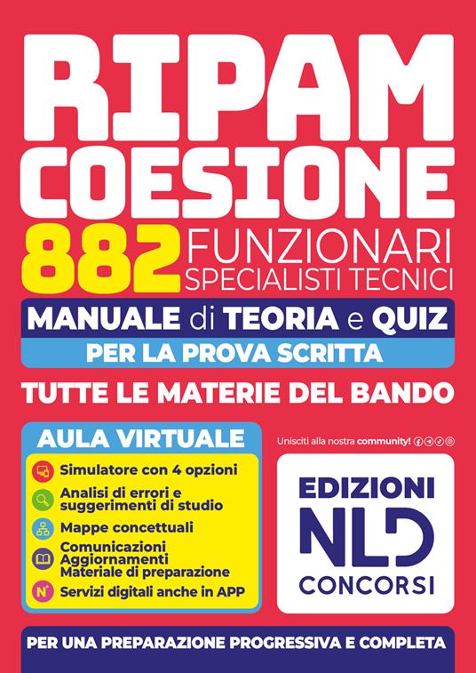 Concorso 2026 RIPAM coesione. 882 specialisti tecnici. Manuale di teoria. Con simulatore online