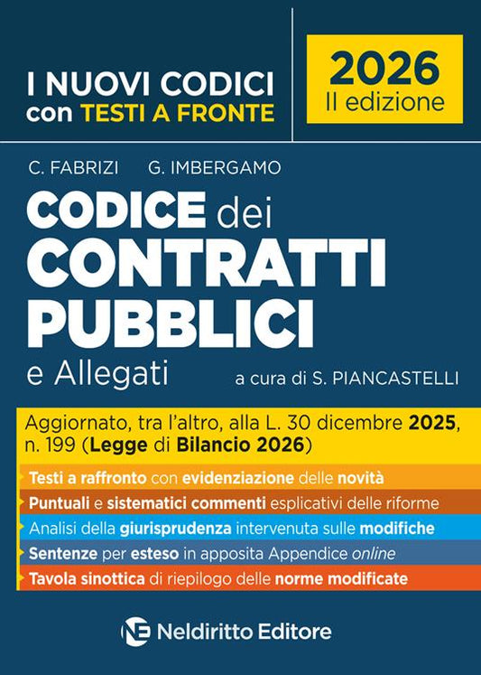 Codice dei contratti pubblici 2026 con testi a fronte - C. Fabrizi, G. Imbergamo