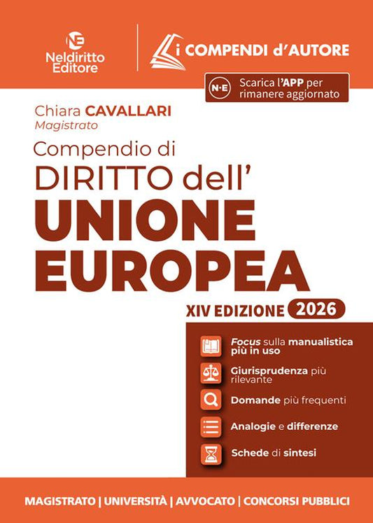 Compendio di diritto dell'Unione Europea 2026 - Chiara Cavallari