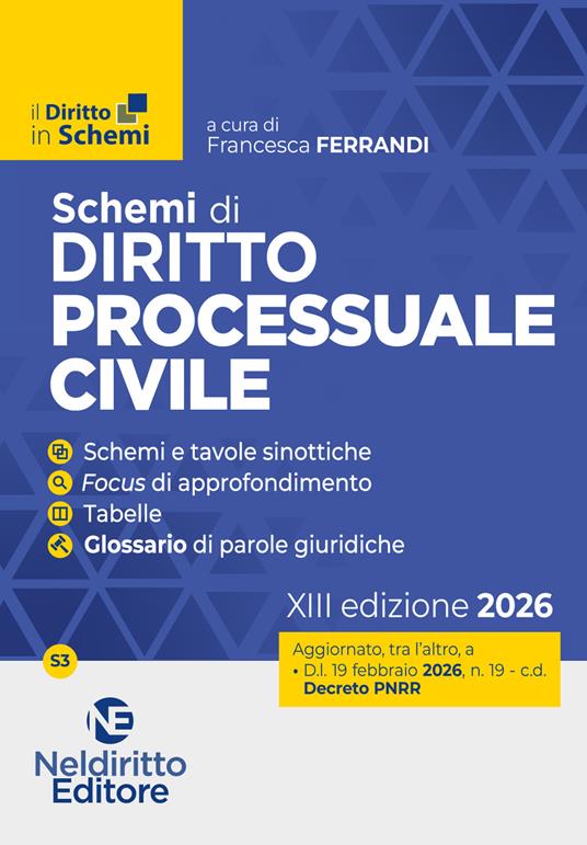 Schemi di procedura civile 2026 di F. Ferrandi