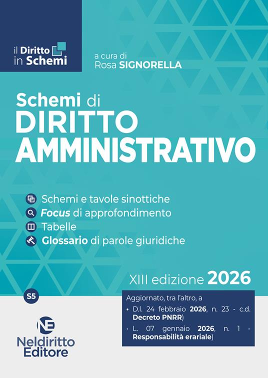 Schemi di diritto amministrativo 2026 di R. Signorella
