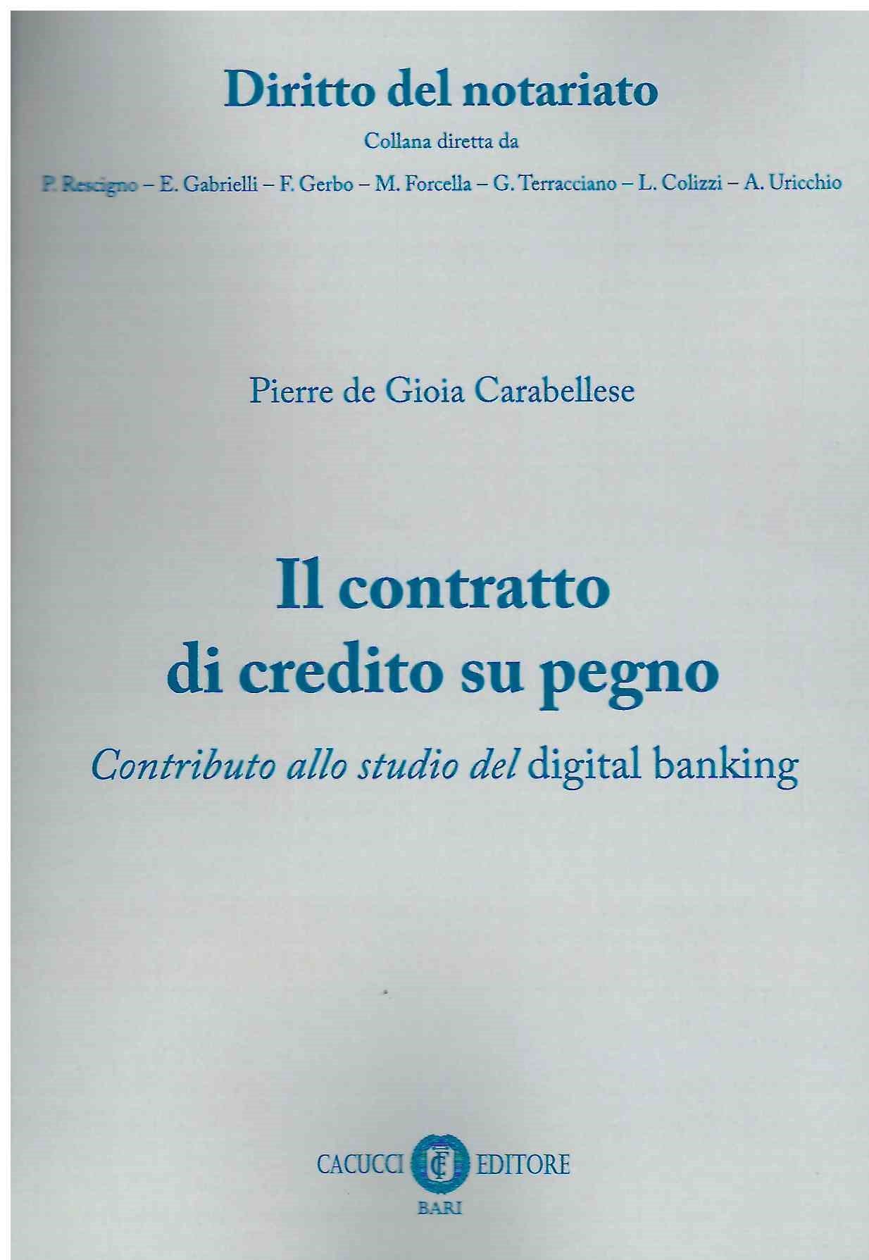 contratto di credito su pegno - Carabellese