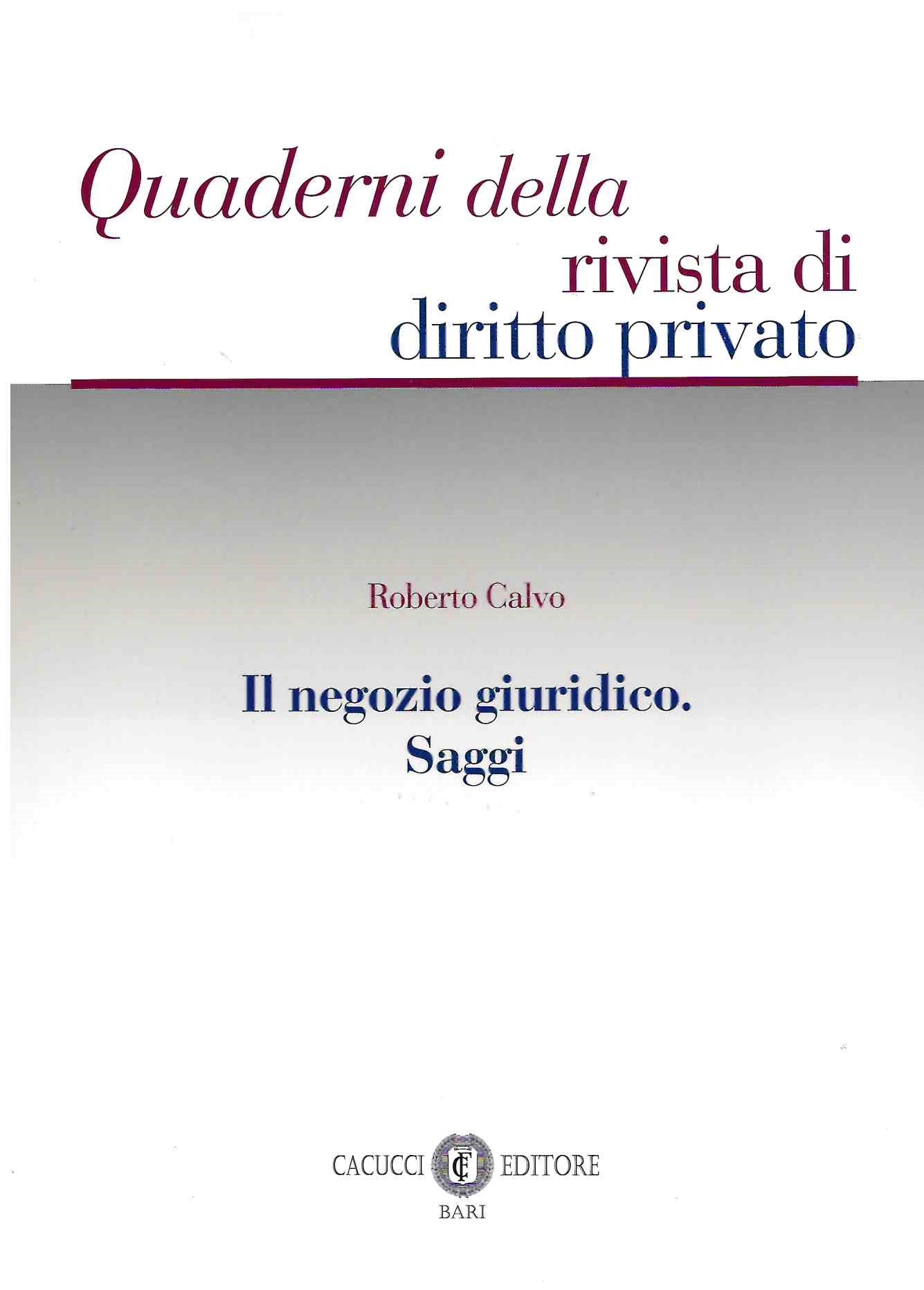 Negozio giuridico saggi - Calvo