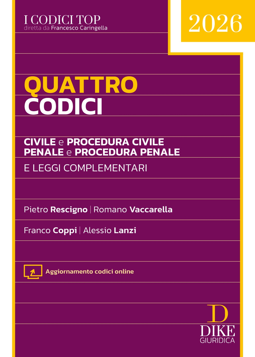 PREORDINE Quattro Codici – TOP 2026 - Alessio Lanzi, Franco Coppi, Pietro Rescigno, Romano Vaccarella