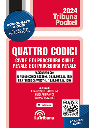 Quattro codici: civile e di procedura civile, penale e di procedura penale (Alibrandi) La Tribuna Pocket - 9788829114764