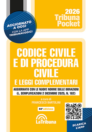 Codice civile e di procedura civile e leggi complementari 2026 (pocket) - Francesco Bartolini