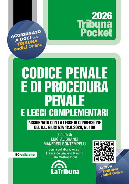PREORDINE Codice penale e di procedura penale e leggi complementari (pocket) (50°ED.) 2026 - Luigi Alibrandi, Manfredi Bontempelli