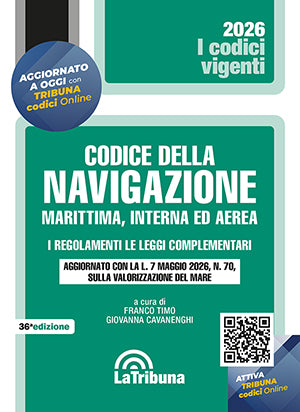 PREORDINE Codice della navigazione ed. 2026 (vigente) - Giovanna Cavanenghi, Franco Timo