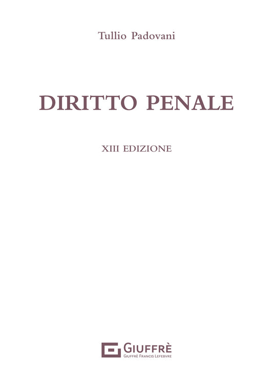 DIRITTO PENALE (T. Padovani) - 9788828848318