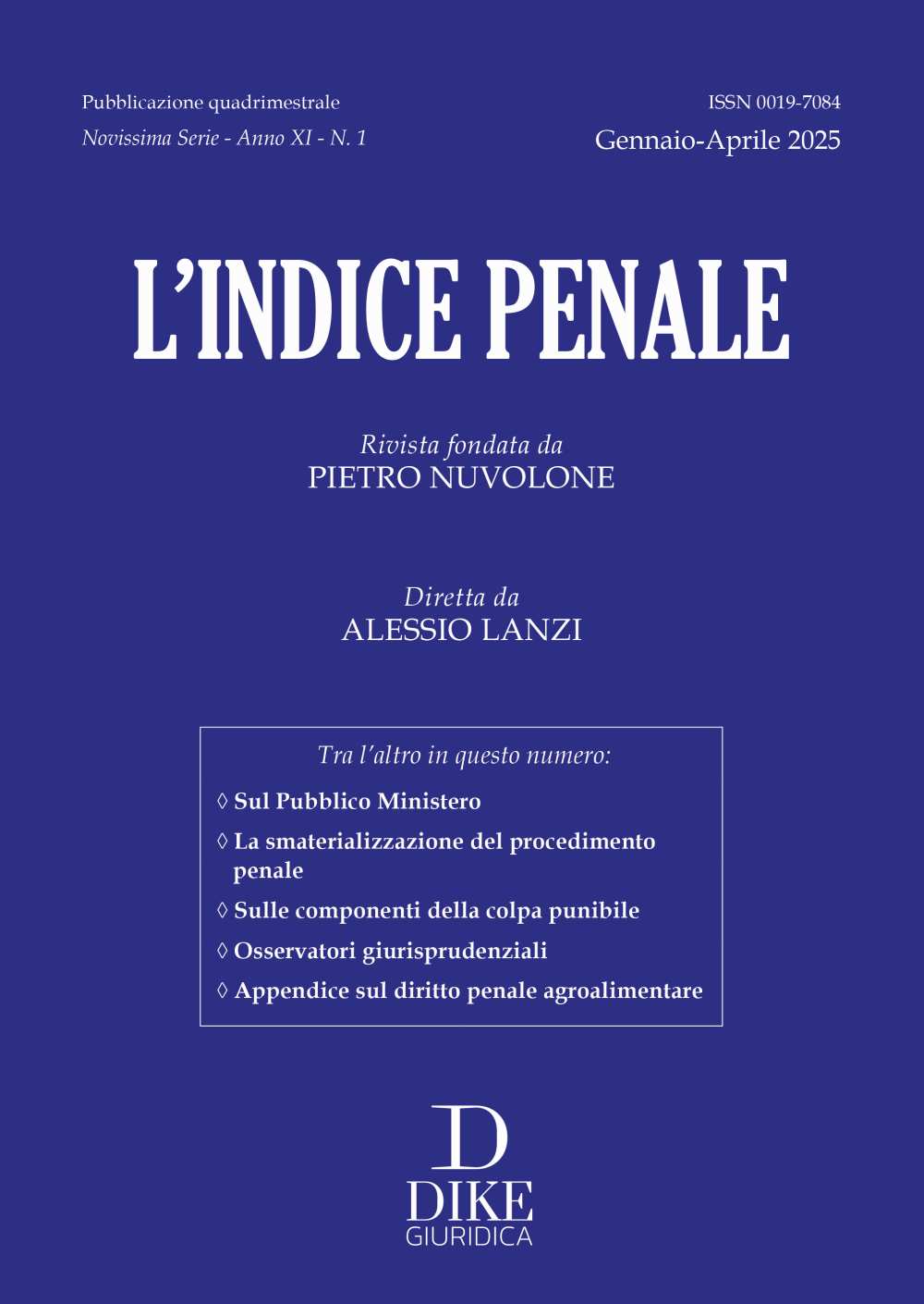 L’Indice Penale n. 1 – 2025