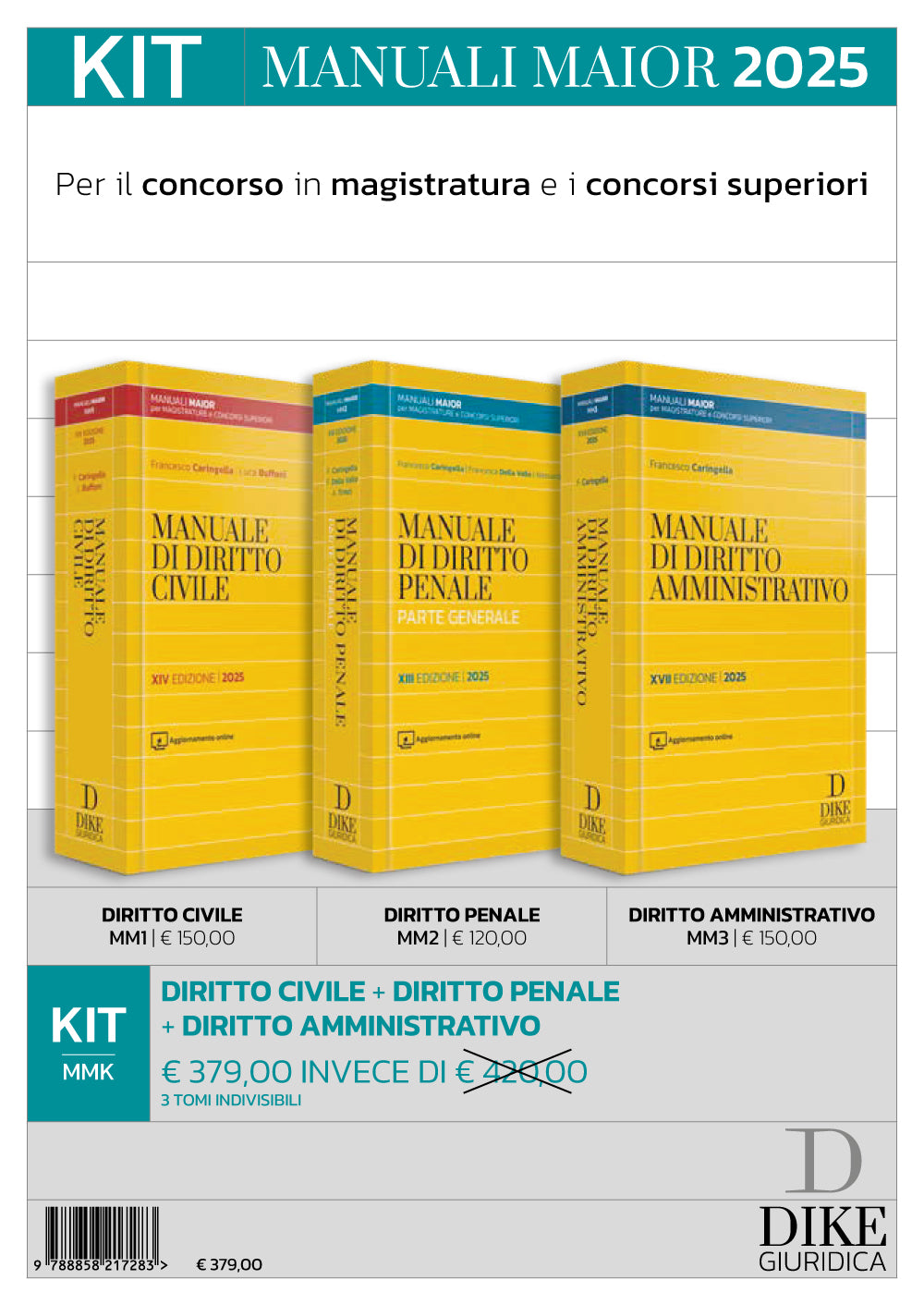 Kit Manuali Maior 2025: Diritto Civile, Diritto Penale, Diritto Amministrativo - CARINGELLA