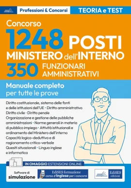 Concorso RIPAM-350 Funzionari amministrativi Ministero dell'Interno - 9791256022182