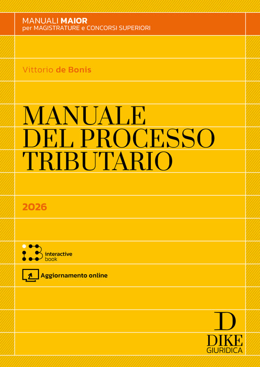 Manuale Maior del Processo Tributario ed. 2026 - Vittorio de Bonis
