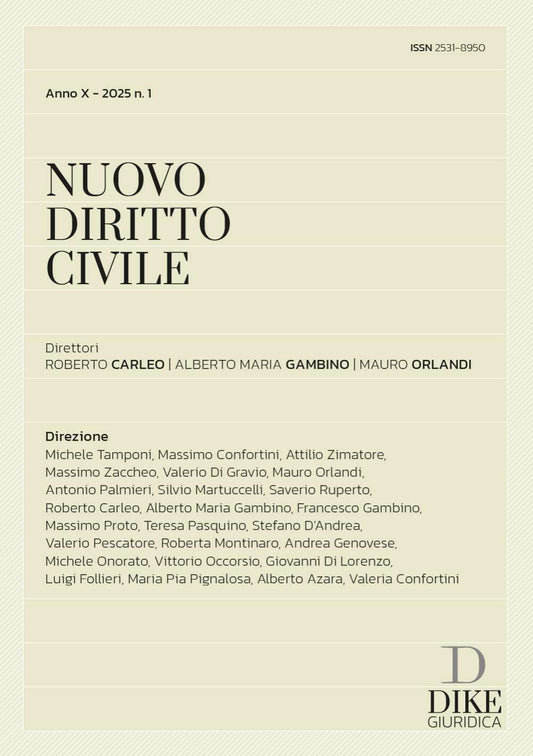 Nuovo Diritto Civile n. 1 – 2025