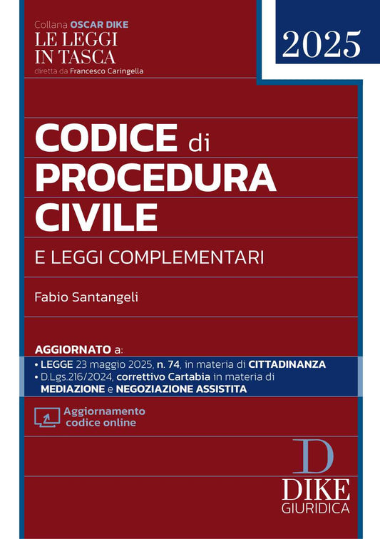 Codice di Procedura Civile e Leggi Complementari – Pocket 2025 - Fabio Santangeli