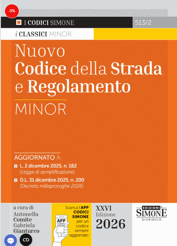 Nuovo Codice della Strada e Regolamento Minor 2026 - Antonella Comite, Gabriela Gianturco