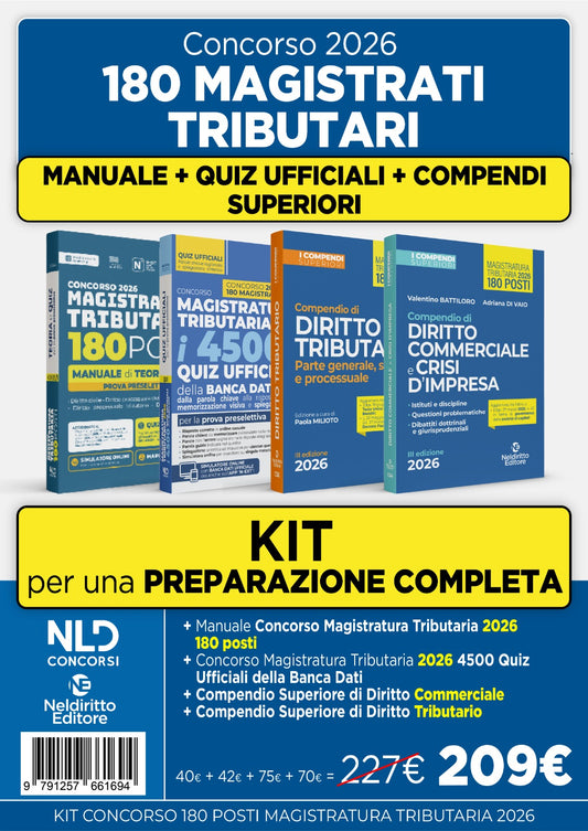 OFFERTA KIT Concorso 180 Magistrati Tributari 2026