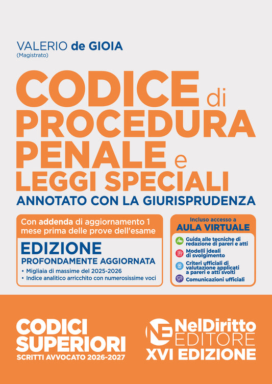 Codice di Procedura Penale annotato con la giurisprudenza per l'esame di Avvocato 2026-2027 - DE GIOIA