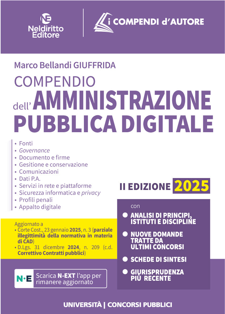 Compendio dell'Amministrazione pubblica digitale 2025 - Bellandi Giuffrida
