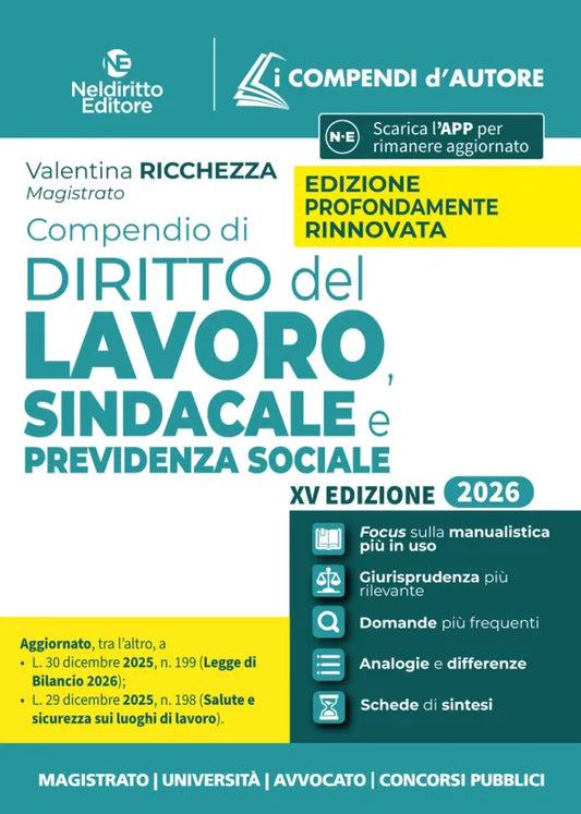 Compendio di Diritto del Lavoro 2026 - RICCHEZZA
