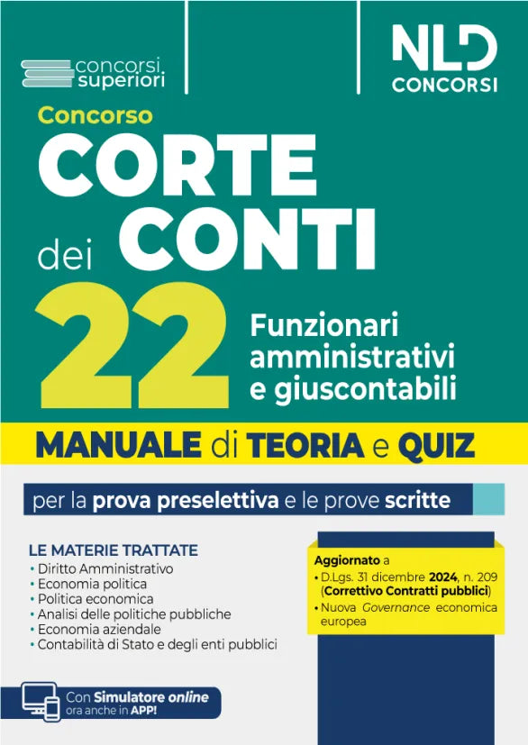 Concorso 22 Funzionari amministrativi e giuscontabili Corte dei Conti