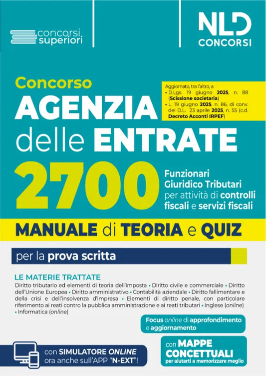 Concorso Agenzia delle Entrate 2700 Funzionari Giuridico Tributari 2025