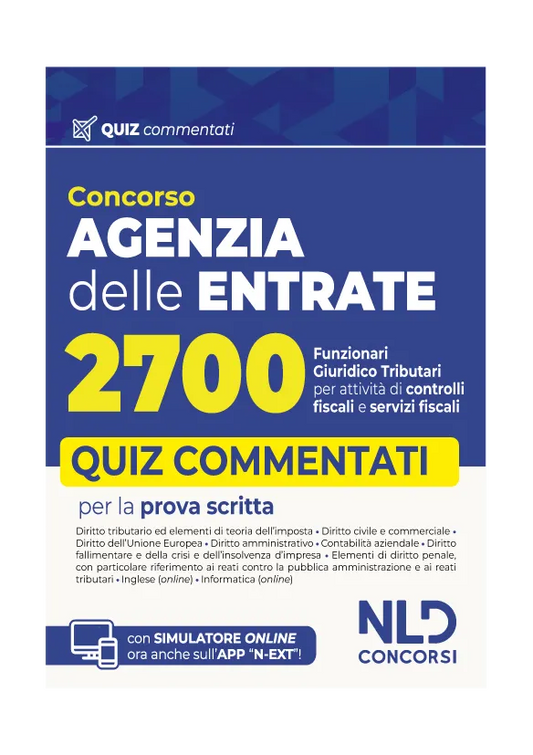 Concorso Agenzia delle Entrate 2700 Funzionari giuridico-tributari 2025