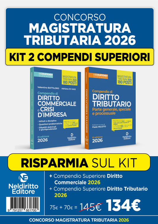 PREORDINE Kit Compendio Superiore di Diritto Commerciale e della Crisi d'Impresa + Compendio Superiore di Diritto Tributario