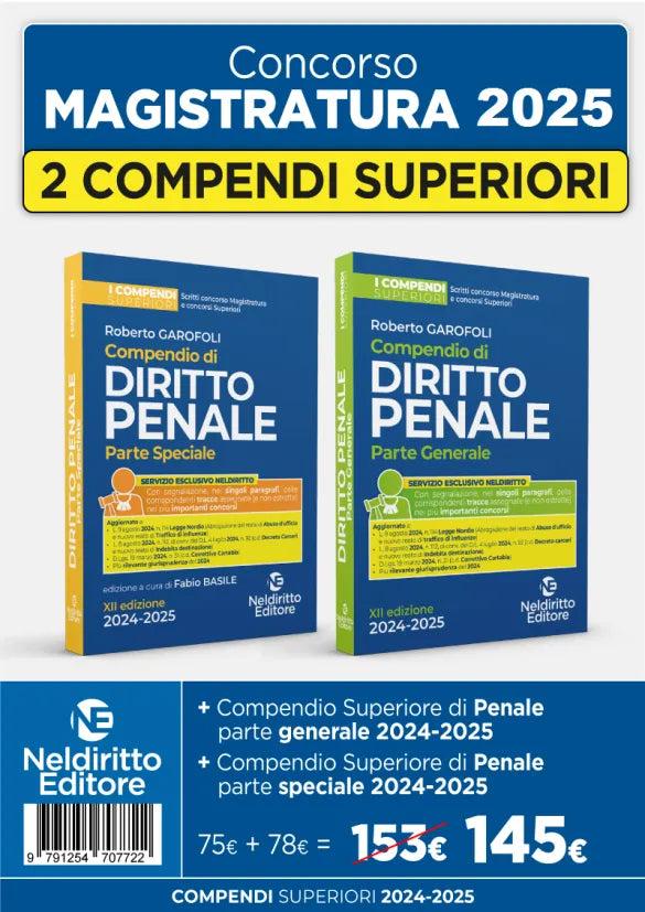 Kit Compendi Superiori di Penale Parte Generale e Penale Parte Speciale 2024-2025