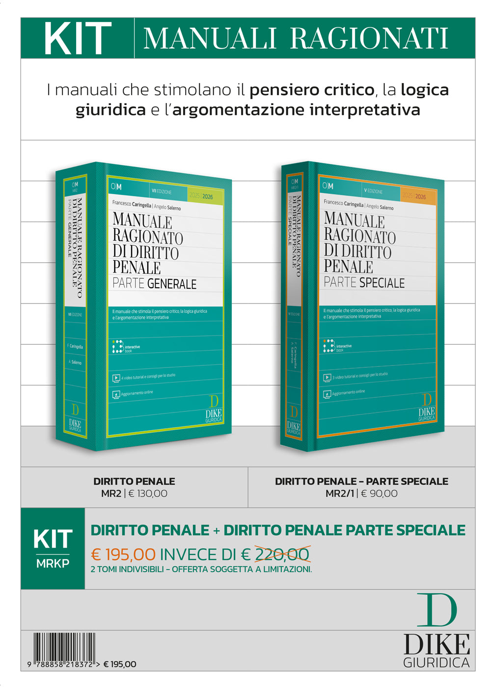 KIT Manuali Ragionati di Diritto Penale + Diritto Penale Parte Speciale 2025 - Angelo Salerno, Francesco Caringella