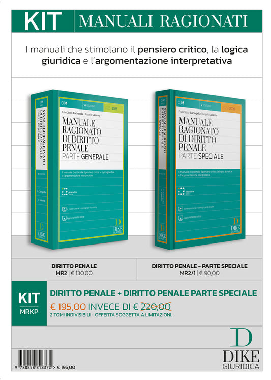 KIT Manuali Ragionati di Diritto Penale + Diritto Penale Parte Speciale 2025 - Angelo Salerno, Francesco Caringella