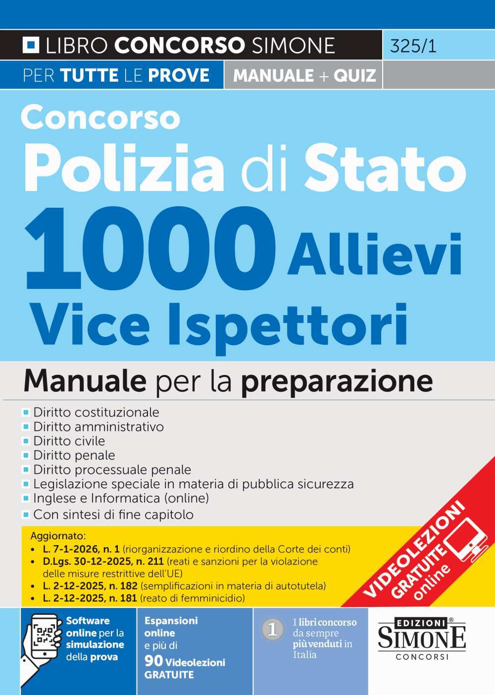 Concorso Polizia di Stato 1000 Allievi Vice Ispettori – Manuale per la preparazione