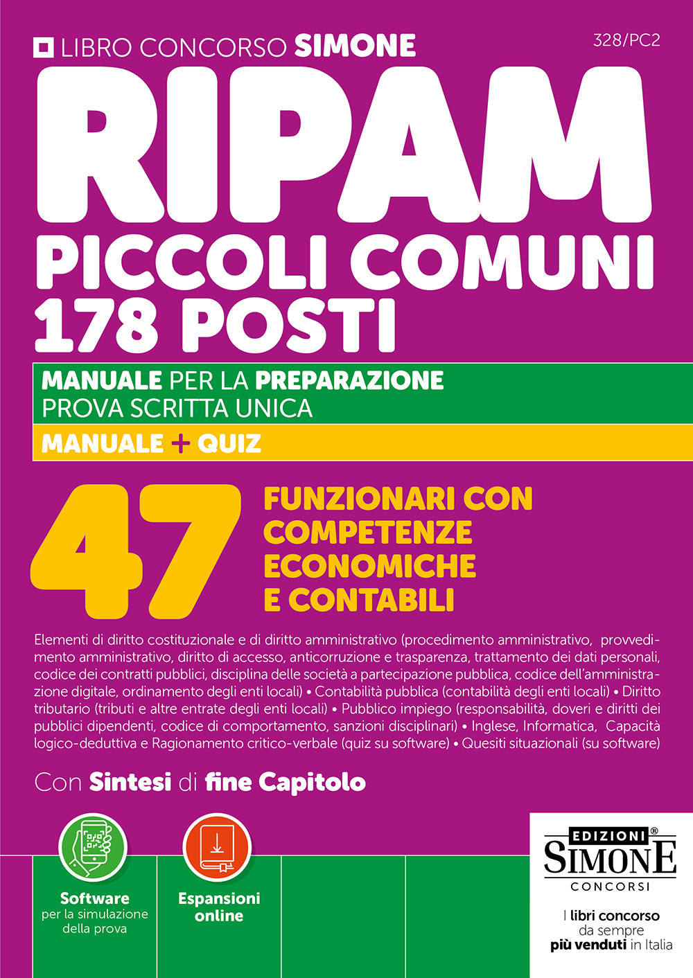 Concorso RIPAM Piccoli Comuni 178 posti – 47 Funzionari con competenze economiche e contabili – Manuale