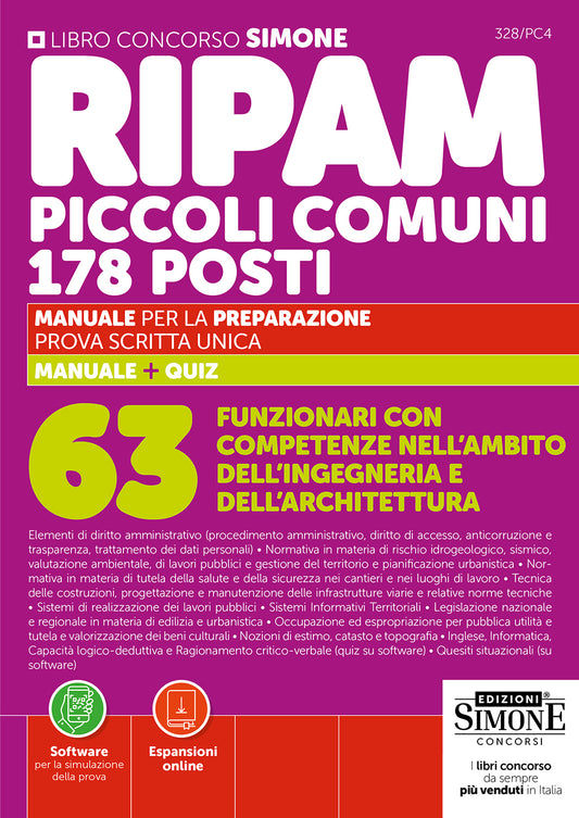 Concorso RIPAM Piccoli Comuni 178 posti – 63 Funzionari con competenze nell’ambito dell’ingegneria e dell’architettura