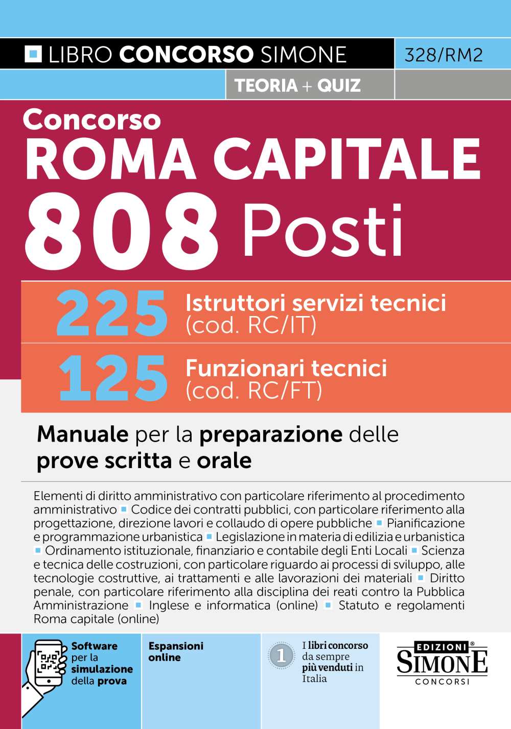 Concorso Roma Capitale 808 Posti 225 Istruttori servizi tecnici (cod. RC/IT) 125 Funzionari tecnici (cod. RC/FT) – Manuale