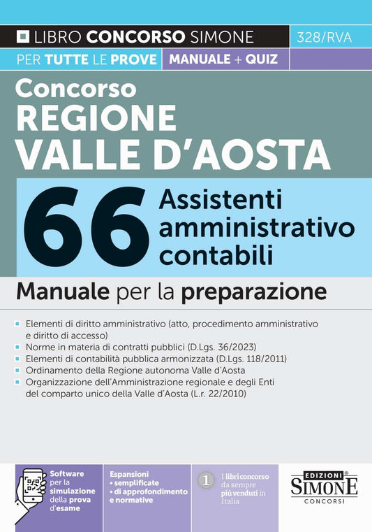 Concorso Regione Valle d’Aosta 66 Assistenti amministrativo contabile – Manuale