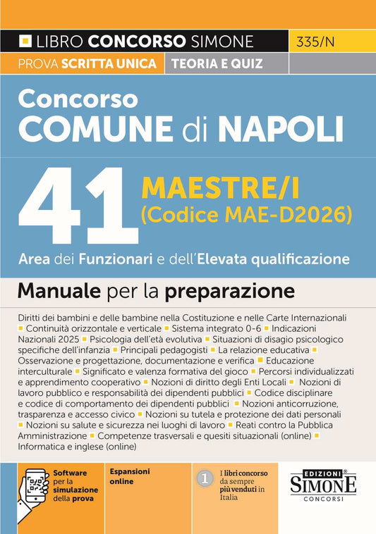 Concorso Comune di Napoli 41 Maestre/i (Codice MAE-D2026) – Manuale