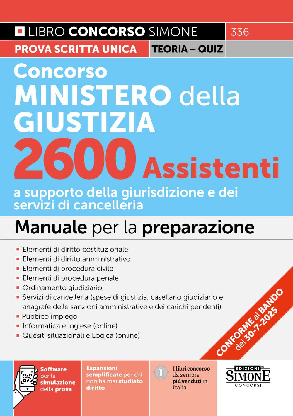 Concorso Ministero della Giustizia 2600 Assistenti – Manuale