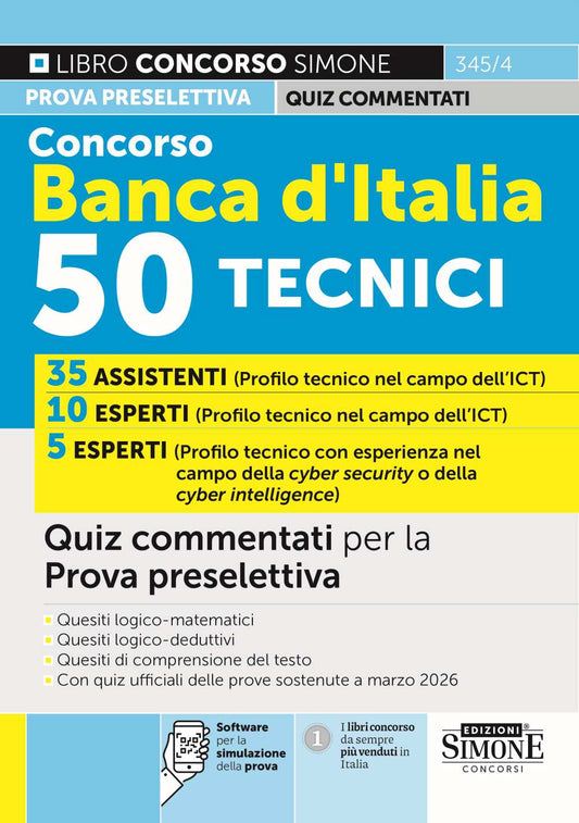 Concorso Banca d’Italia 50 Tecnici – Quiz commentati per la Prova preselettiva