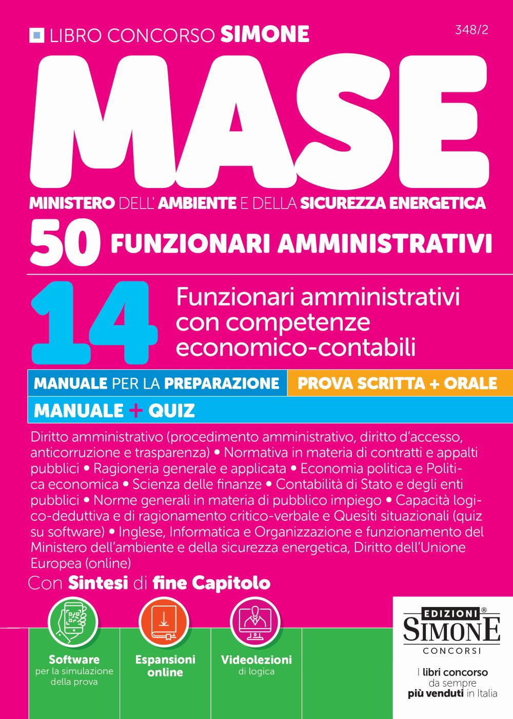 Concorso MASE – 50 posti – 14 Funzionari amministrativi con competenze economico-contabili – MANUALE+QUIZ
