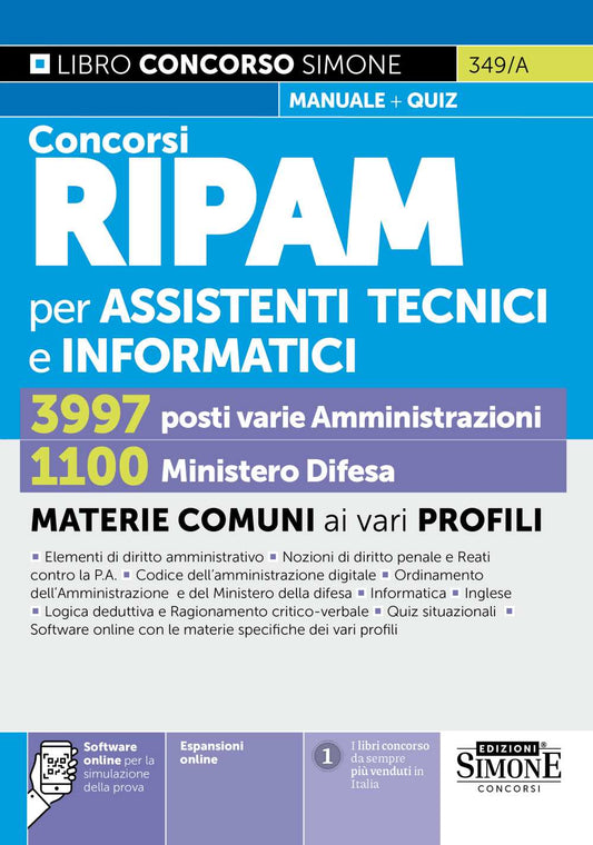 Concorsi RIPAM per Assistenti TECNICI e INFORMATICI – 3997 varie Amministrazioni – 1100 Ministero della Difesa – Manuale