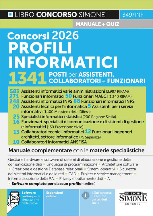 Concorsi 2026 PROFILI INFORMATICI – 1341 Posti per Assistenti, Collaboratori e Funzionari – Manuale