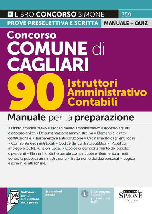 Concorso Comune di Cagliari – 90 Istruttori Amministrativo Contabili – Manuale