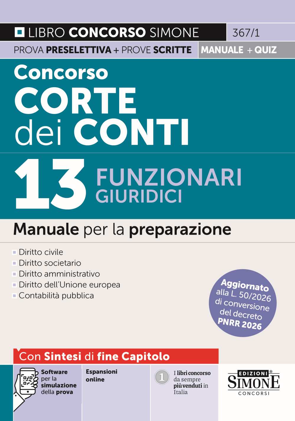 Concorso Corte dei Conti – 13 Funzionari giuridici – Manuale